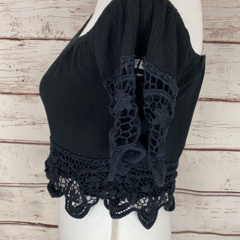 Charlotte Russe Black crop Top Small - Picture 3 of 11